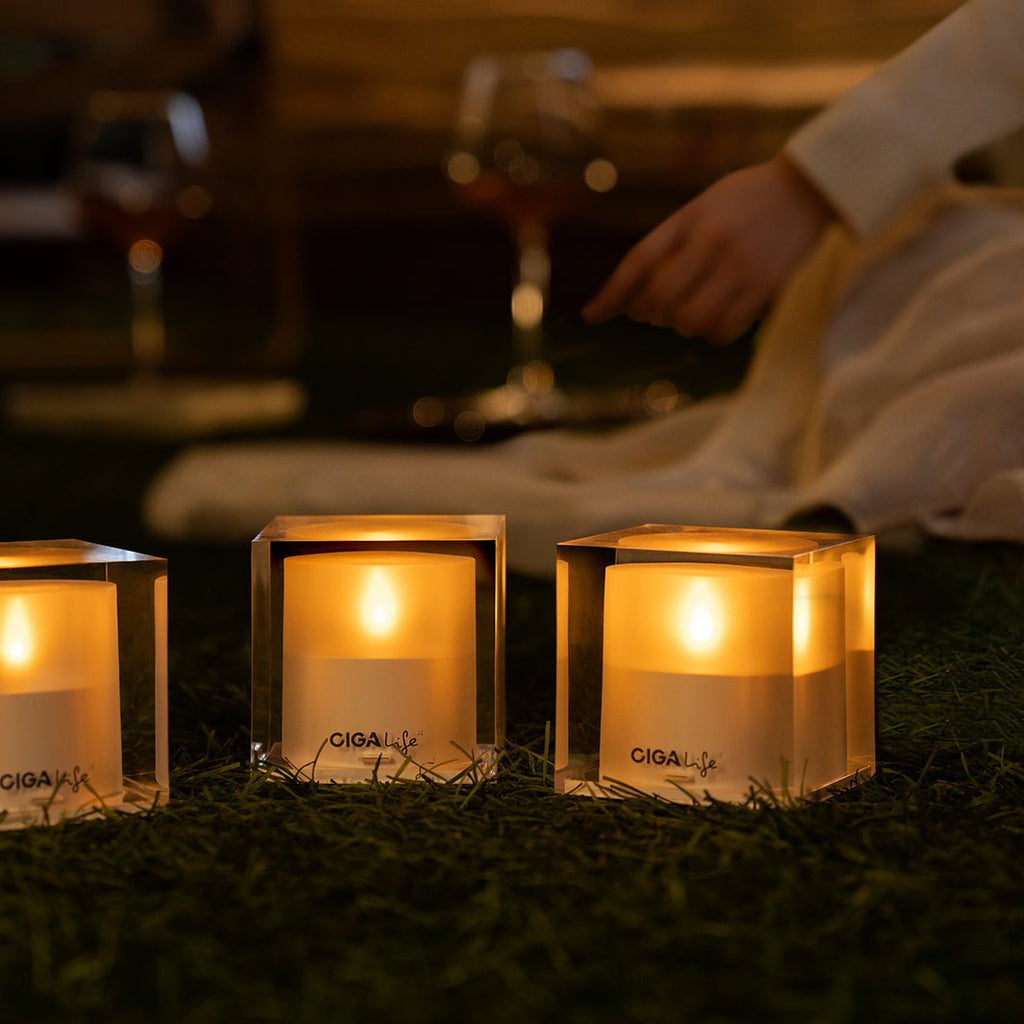 Solar Ritual Candle Lamp – Crystal Cube LED Candle - HEJI Rituals | Luxury Healing Space