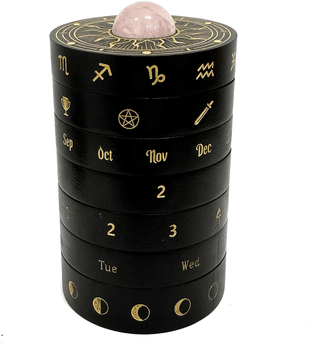 Tarot Fortune Calendar · Seven - Layer Oak Timepiece - HEJI Rituals | Luxury Healing Space