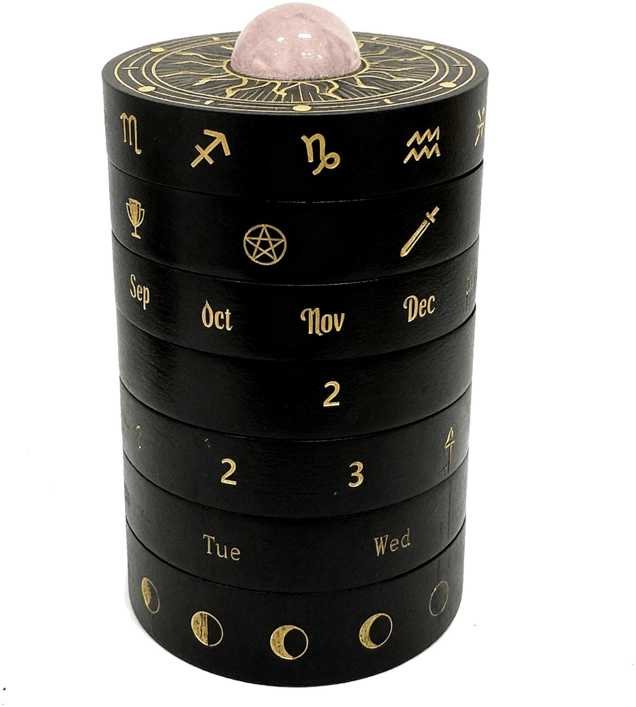 Tarot Fortune Calendar · Seven - Layer Oak Timepiece - HEJI Rituals | Luxury Healing Space